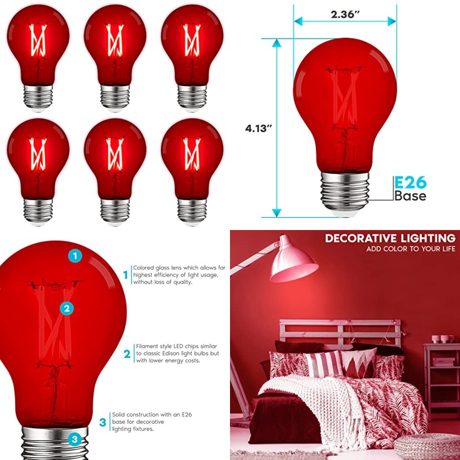 Lighting Decor Outdoor - Bohlam Lampu LED Edison A19, Setara