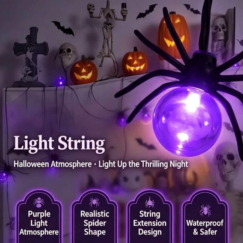 Lighting Decor Outdoor - Lampu LED Bentuk Laba-laba Bertenaga Baterai,