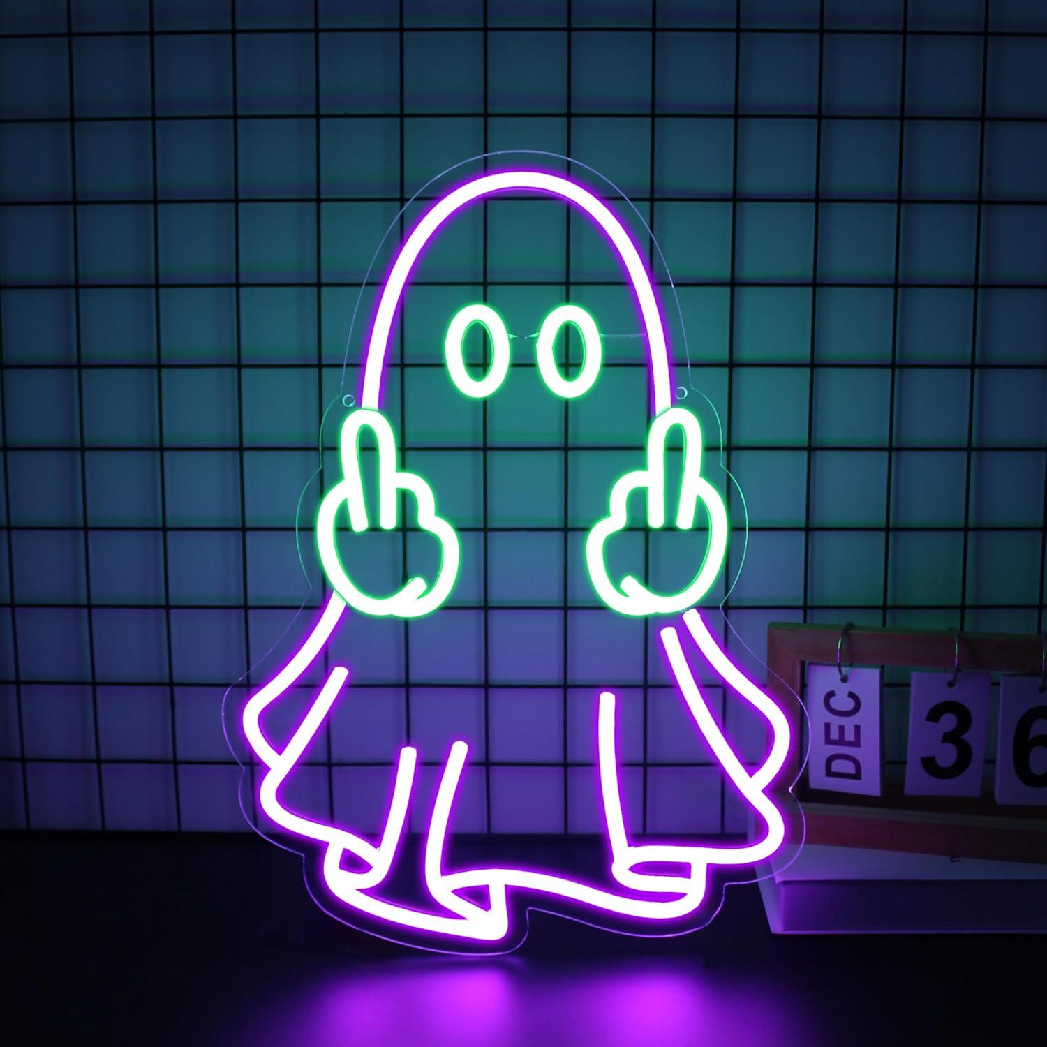 Wall Decor Lighting - Lampu Neon LED USB Ghost Sign,