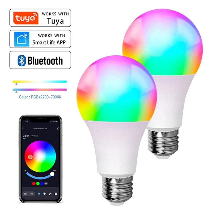 Colour Changing Bulb - Lampu LED Bluetooth Tuya Dapat Diredupkan
