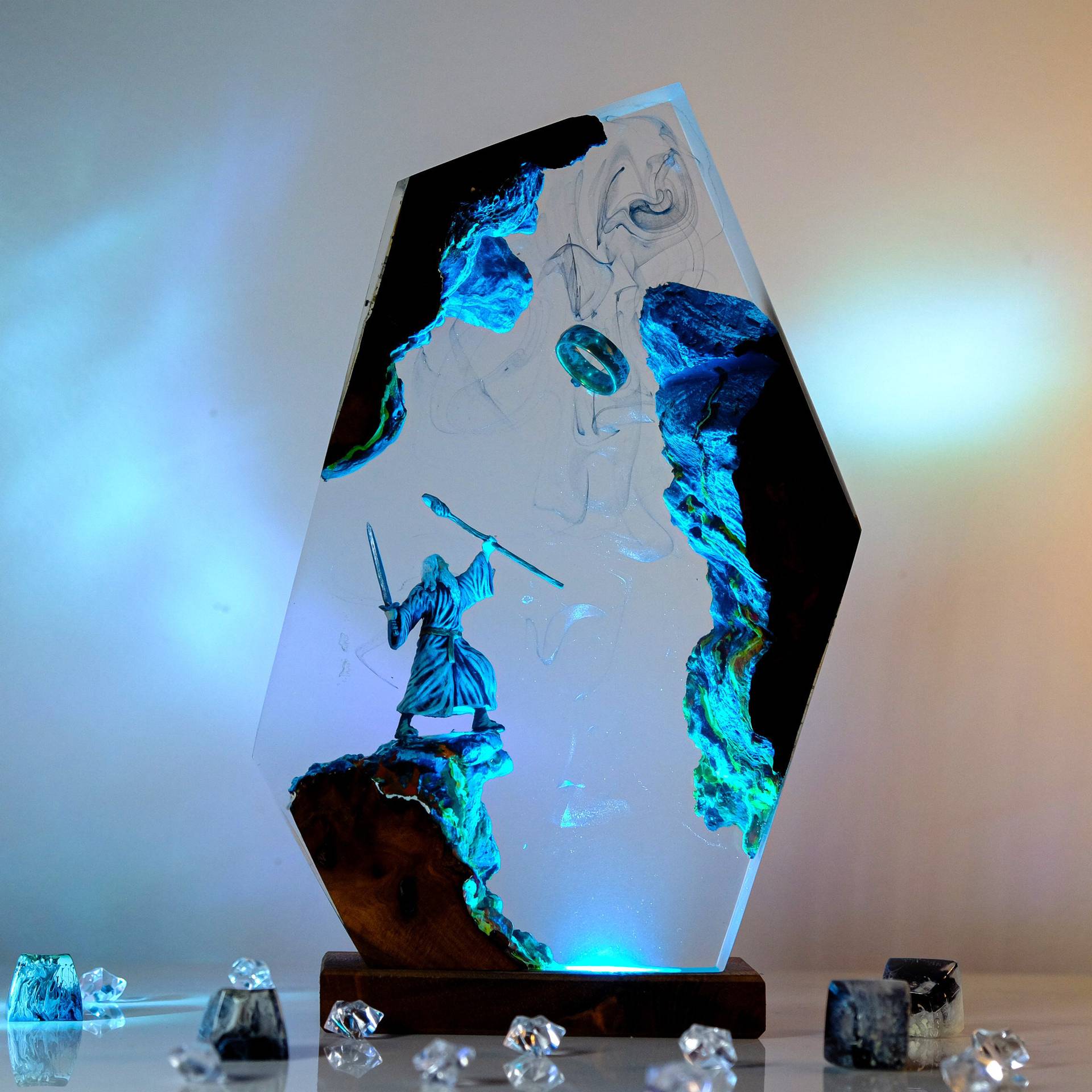 Lighting Christmas Decor - Lampu Resin Figur Adegan Film Cincin
