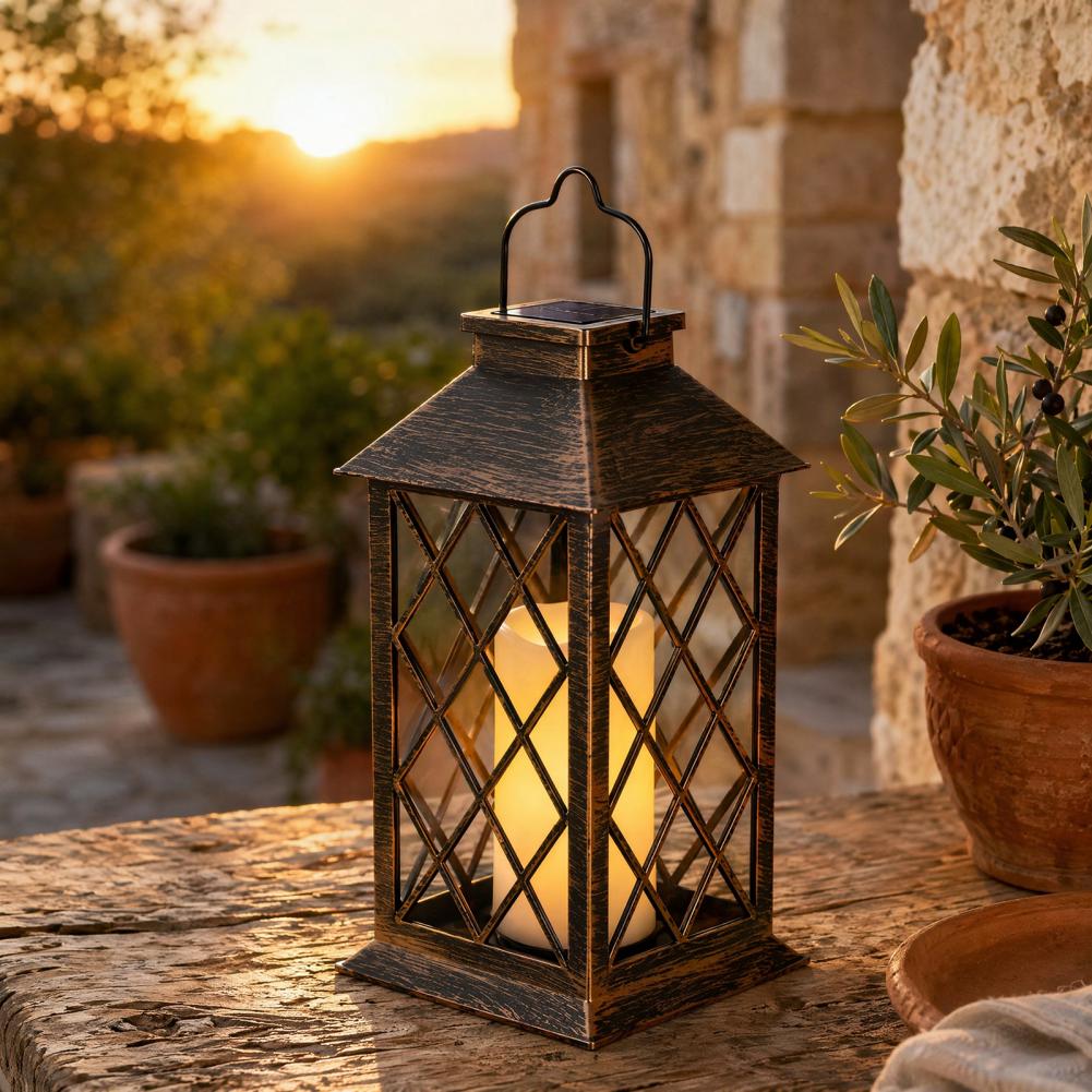 Lighting Decor Outdoor - Lentera Surya Retro, Lentera Lilin Surya