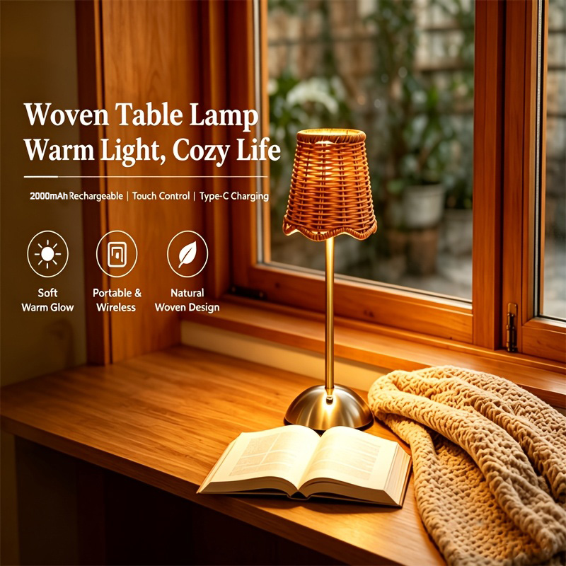 Lampu Meja Seni Anyaman Rotan  - Home Lighting And Decor ulasan dan harga