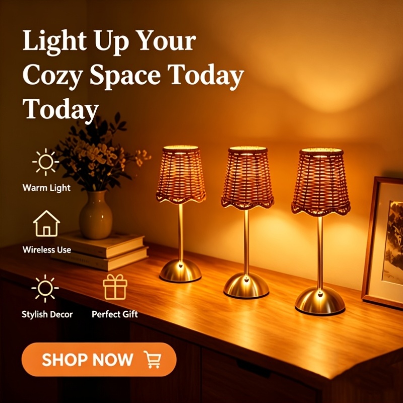 Lampu Meja Seni Anyaman Rotan  - Home Lighting And Decor ulasan dan harga