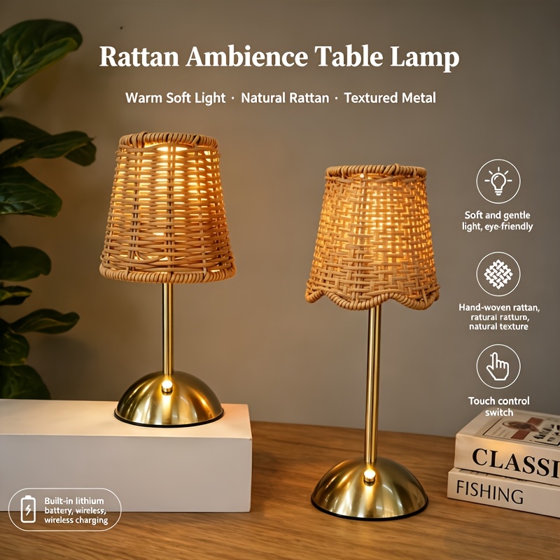 Lampu Meja Seni Anyaman Rotan  - Home Lighting And Decor ulasan dan harga