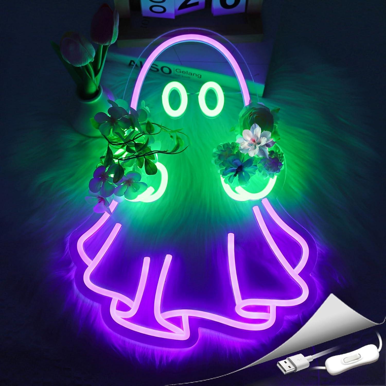 Lampu Neon LED USB Ghost Sign, - Wall Decor Lighting ulasan dan harga