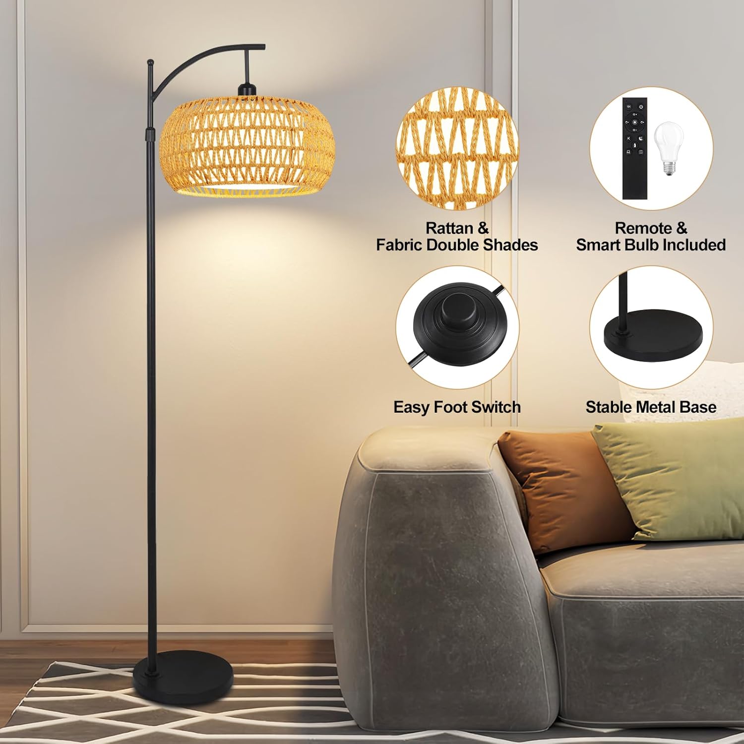 Lampu Lantai Arc untuk Ruang T - Floor Lamp Tripod ulasan dan harga