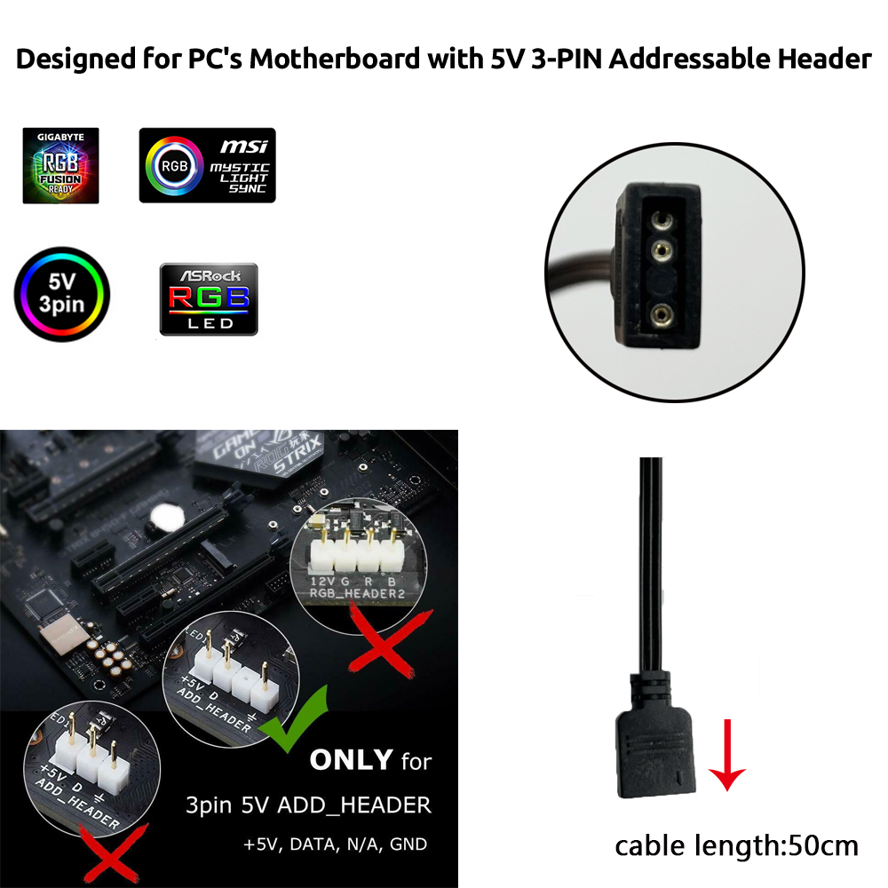 Header 5V ARGB 3Pin untuk Asus - Ambient Led Strip ulasan dan harga